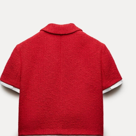 ZARA TEXTURED CROPPED JACKET ZW COLLECTION BNWT - Picture 6 of 7